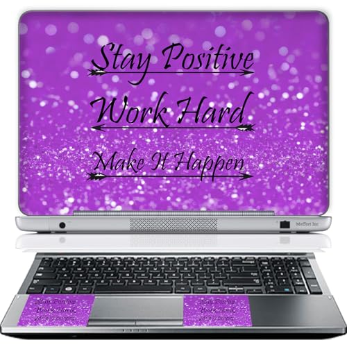 17 17.3 Inch Laptop Skin Sticker Cover Premium Sticker Cover Art Decal Decorative (Included 2 Wrist Pad Skins) - Purple Stay Positive - color: 3701, size: 17 Inch