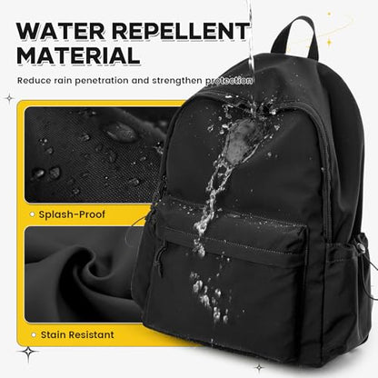 Classic Large Black Backpack For Women,Waterproof High School Bookbag,Lightweight Casual Travel Daypack,College Backpack Men,Middle School Bag For Girls Boys - color: A8-black