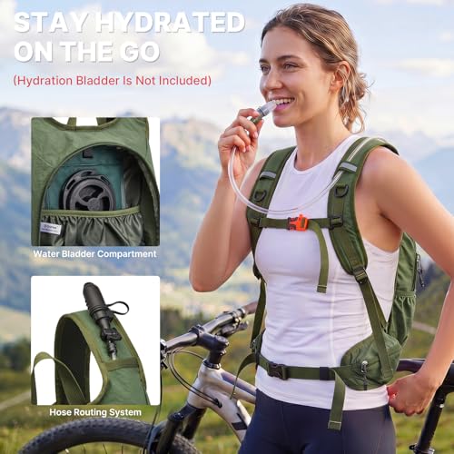 G4Free 20L Hiking Backpack with Waist Strap for Women Men, Lightweight Waterproof Daypack for Travel Camping Outdoor, Green - color: Green
