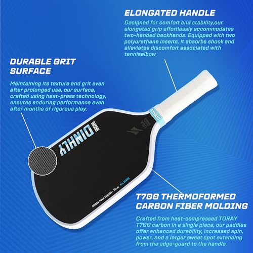 Pickleball Paddles Set of 2/4- USAPA Approved Graphite/Fiberglass Pickleball Racket, 2 Pickleball Rackets, 4 Balls and 1 Portable Carry Bag, Aesthetic Pickle Ball Set for Men Women Beginners - color: 16mm Matte Black | Matte Black | Carbon Fiber