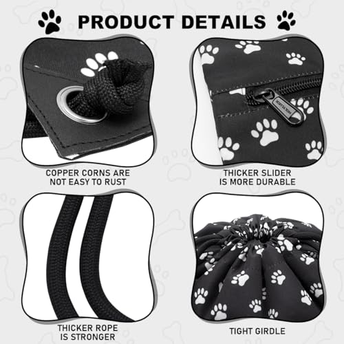 HOLYLUCK Drawstring Backpack Bag Sport Gym Sackpack - color: Black Background White Dog Paw Prin