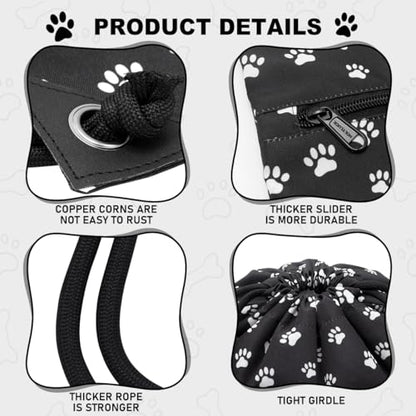 HOLYLUCK Drawstring Backpack Bag Sport Gym Sackpack - color: Black Background White Dog Paw Prin