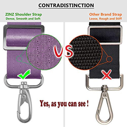ZINZ Bag Shoulder Strap, Padded Adjustable Shoulder Strap Replacement - color: Purple, size: 57"