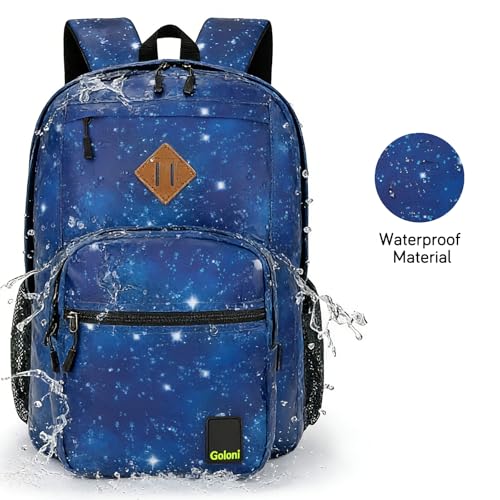 Goloni Lightweight Laptop Backpack 1.1Lbs, 26L Wear-Resistant Water Resistant Backpack with Laptop Compartment for Men Women - color: Starry Sky Blue