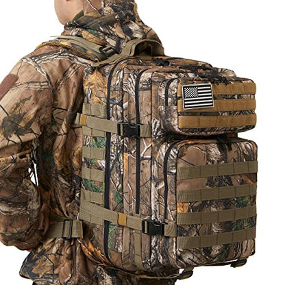 QT&QY 45L Military Tactical Backpacks Molle Army Assault Pack 3 Day Bug Out Bag Hiking Treeking Rucksack… - color: 2.5 Tree Camouflage