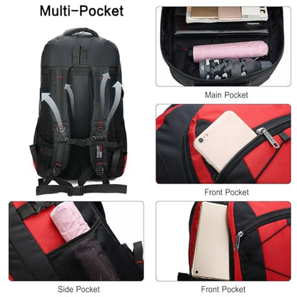 75L Hiking Backpack Trekking Rucksack Waterproof Daypack Durable Backpack for Women Men Camping Climbing Travel Outdoor Sports Black - color: Black