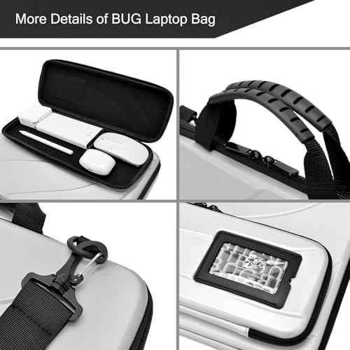 Laptop Case Hard Shell Laptop Bag for Men Women with Shoulder Strap - color: Silver, size: 14.1-15.6 inch laptop case