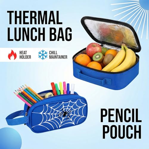 Kids Backpack for Boys - 4Pcs Boys Backpack with Lunch Box Set for Kids Teens Elementary Middle School, 18″ Large Capacity Students Bookbag, Perfect for Travel and School - color: Blue-backpack-set