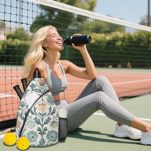 Pickleball Bag for Women Men Adjustable Crossbody Sling Backpack Hold Pickleball Paddle Water Bottle - color: Multicolor 5