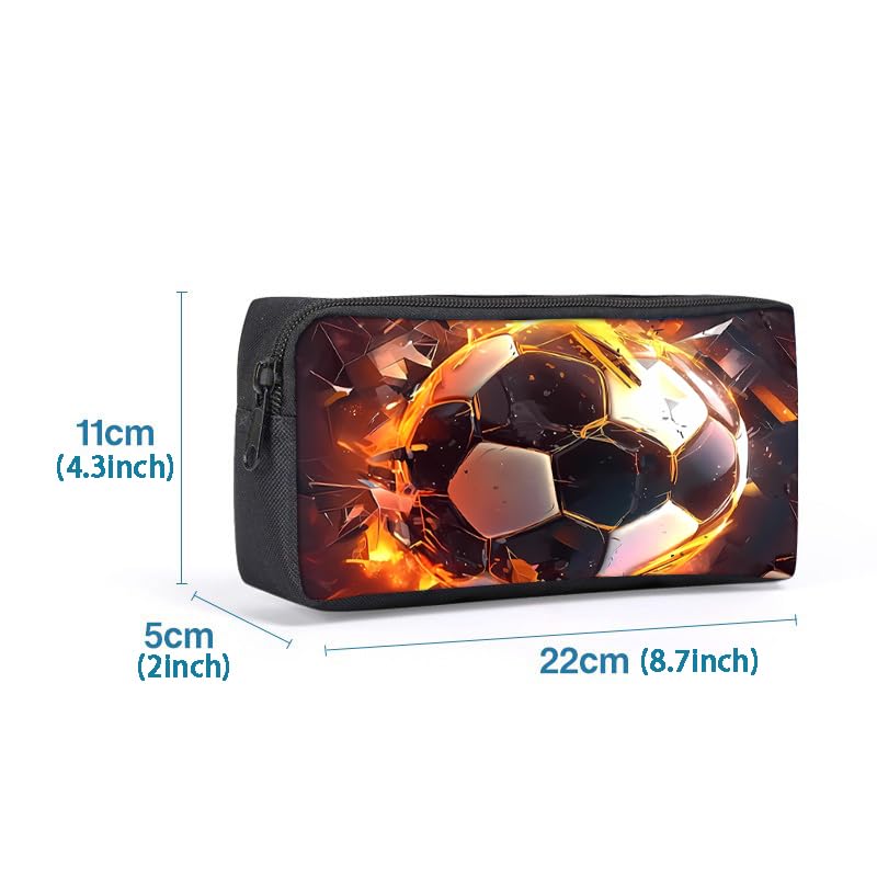 3PCS Soccer Backpack Set, 16" Lightweight Football Daypack, Soccer Ball Print Casual Laptop Backpack for Travel Camping Work (style-6) - color: Style-6