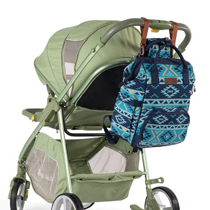 Wrangler Aztec Backpack Organized Daypack Travel Baby Bag with Stroller Strap and Side Bottle Pockets WG2204-9110NY - color: Angel Navy Blue
