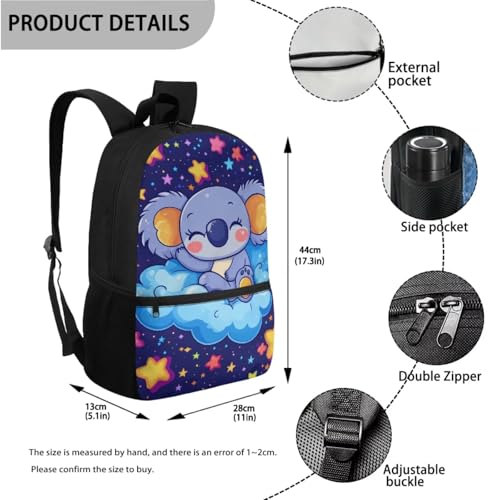 ZOUTAIRONG Boys Girls School Bags Insulated Water Bottle for Hot & Cold Drinks, Cartoon Koala Print Trendy Casual Backpack with Side Pockets - color: Cartoon Koala