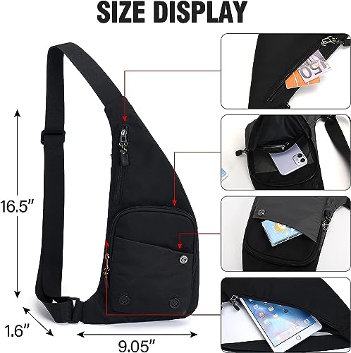 Peicees Water-resist Sling Bag Crossbody Bag for Men Slim Chest Backpack Man Purse Small Shoulder Bag for Travel Hiking - color: Blue