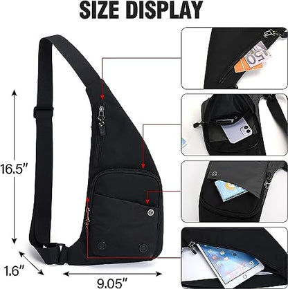 Peicees Water-resist Sling Bag Crossbody Bag for Men Slim Chest Backpack Man Purse Small Shoulder Bag for Travel Hiking - color: Blue