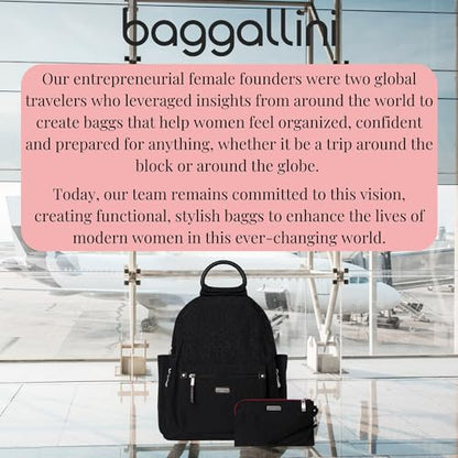 Baggallini Women's All Day Backpack, Black Cheetah Emboss, One Size… - color: Black Cheetah Emboss