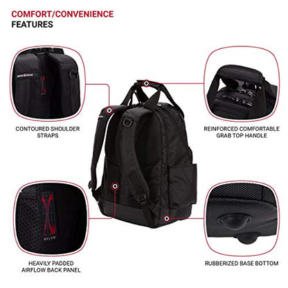SwissGear Tool Bag Backpack, Fits Up to 15-Inch Laptop, Work Pack, Black - color: Black, size: Medium