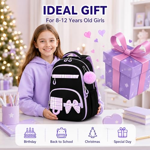 Bluboon Kids Backpack Boys Camo Bookbag Teens Elementary School Bag Daypack Travel Back Pack Middle school (Purple Black) - color: Purple Black