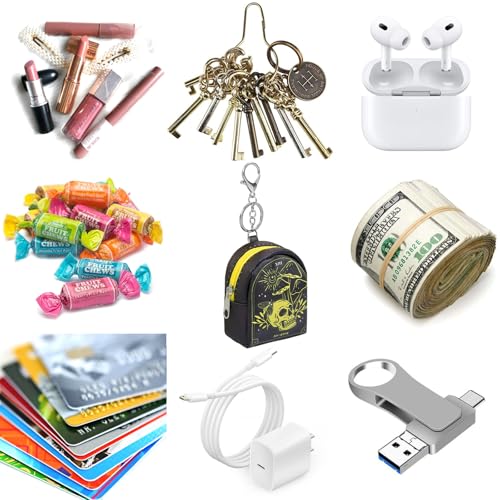AIBFRID 4Pcs Mini Backpack Keychain,Cute Cosmetic Bag for Women,PU Leather Makeup Bag Key Pocket Lipstick Bag Card Holder Data Cable Organizer Zipper Pouch - color: Halloween Series