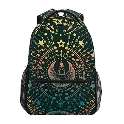 ALAZA Moon & Star Alchemy Magical Large Backpack Personalized Laptop iPad Tablet Travel School Bag with Multiple Pockets - color: Alchemy
