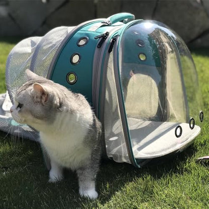 Dual Expandable Cat Backpack Carrier, Fit up to 20 lbs, Expandable Pet Carrier Backpack for Cat and Small Puppy - color: Pink