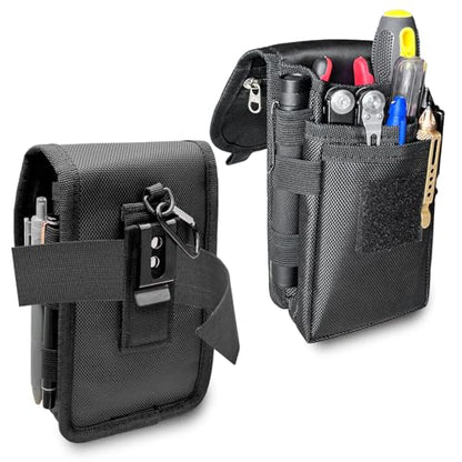 Belt Clip Tool Pouch Holster, Maezar Premium Nylon Utility Sheath Bag, Multitool Organizer Pouch for EDC Gears Cellphones for Men, Tactical Tool Bag, Small Pocket Phone Holder Case