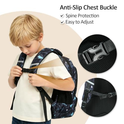 abshoo Lightweight Kids Backpack For School Boys Bookbag Kindergarten Elementary School Bags (Geometry Black-B) - color: Geometry Black-b