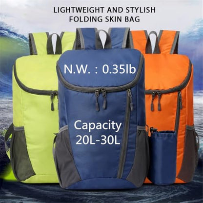 Portable Foldable Backpack Folding Mountaineering Bag, Ultralight Outdoor Cycling Rucksack, Travel Hiking Knapsack (Purple) - color: Purple