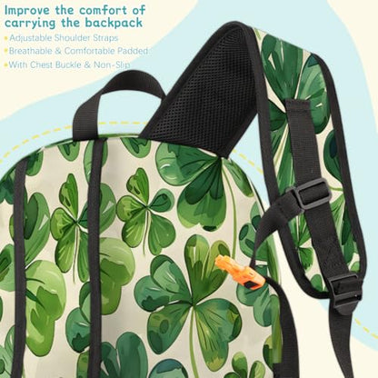 St. Patrick's Day Clover Laptop Backpack for Women Men, 18.3 Inch Travel Work Backpacks, Green Shamrock Irish Waterproof Computer Casual Daypack Nurse Teacher Bags - color: Multicolor 1