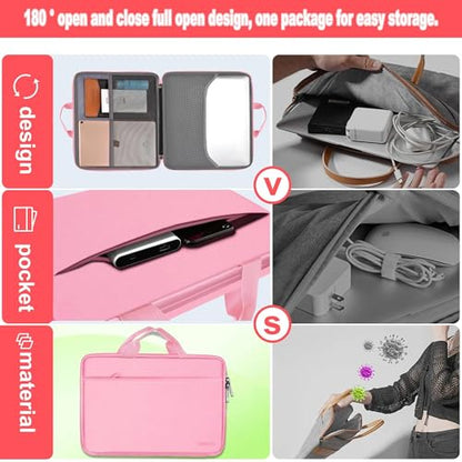 Hseok Laptop Case for MacBook Pro 14 inch TSA Sleeve Handbag, Pink - color: Pink