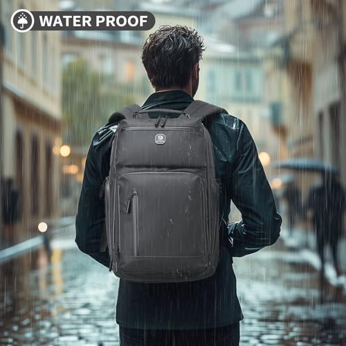 DTGN 30L 17 Inch Business Laptop Backpack Water Resistant Gray - color: Gray