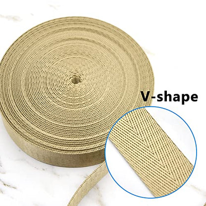 1 inch Buckles Straps Set with 10 Yards Nylon Webbing Strap,10 pcs Quick Side Release Plastic Buckle, 20 pcs Tri-glide Slide Clip for Luggage Strap, Backpack Replacement (Khaki) - color: Khaki