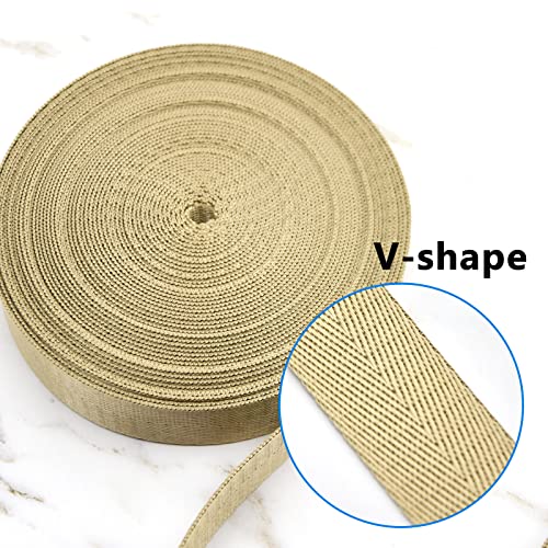 1 inch Buckles Straps Set with 10 Yards Nylon Webbing Strap,10 pcs Quick Side Release Plastic Buckle, 20 pcs Tri-glide Slide Clip for Luggage Strap, Backpack - color: Tan