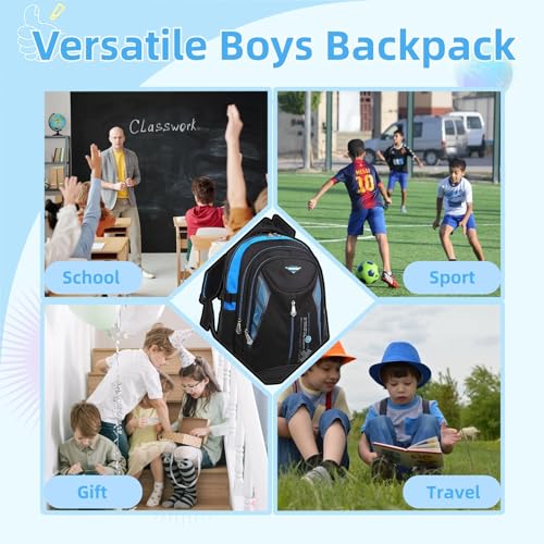 Water Resistant School Bag Durable Travel Camping Backpack for Boys and Girls - color: Blue