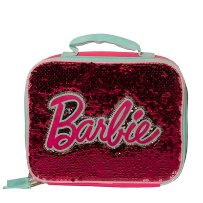 AI ACCESSORY INNOVATIONS Barbie 4 Piece Backpack Set, Sparkle & Shine with this Magic Flip Sequin School Bag for Girls with Zip Front Pocket, Pink - color: Barbie Pink