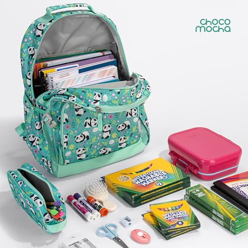 Choco Mocha Kids Backpack for Girls Cheetah Backpack Kids Elementary School Backpack for Girls Ages 6-8 Kid Bookbag 17 Inch with Chest Strap, Green - color: Leopard Print-green