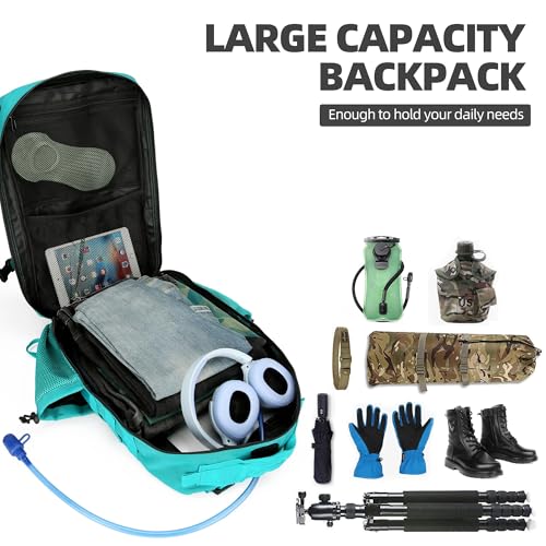Lovelinks21 45L Tactical Assault Backpack 3 day assault pack with Molle Waterproof backpack Rucksack for Tactical Backpacks (Lake Blue) - color: Lake Blue