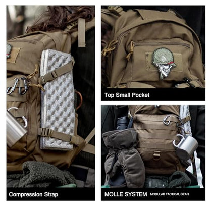 Mardingtop Military Tactical Backpack 25L Molle Hiking Backpack for Backpacking,Cycling and Biking - color: Khaki