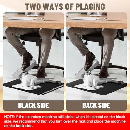 Under Desk Elliptical Mat - Non-Slip Exercise Equipment for Peloton Bike, Small Exercise Mat for Desk Workout Equipment - color: Black 2