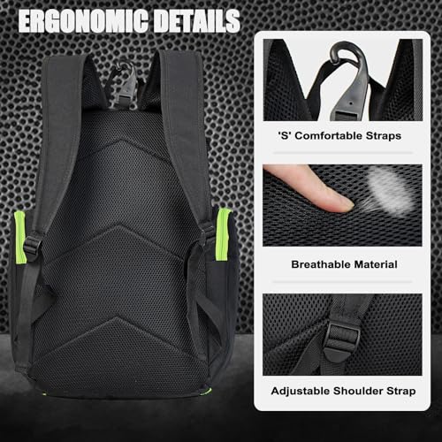 LARIPOP Basketball Backpack with Ball & Ventilated Shoe Compartment Insulated Pockets for Men Training - color: Green