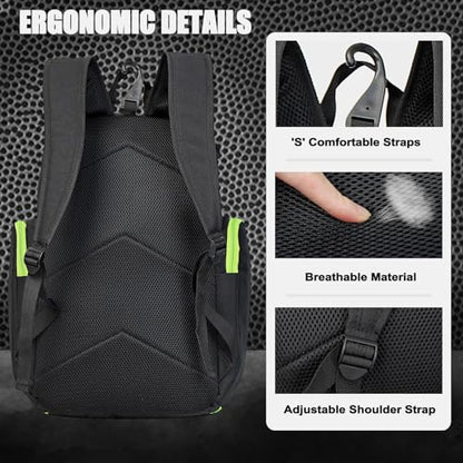 LARIPOP Basketball Backpack with Ball & Ventilated Shoe Compartment Insulated Pockets for Men Training - color: Green