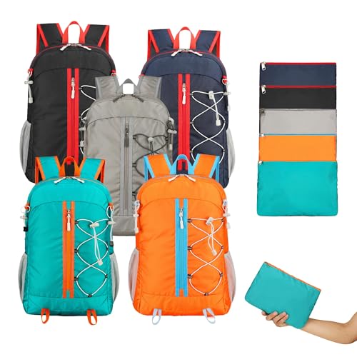 Ultra Lightweight Packable Backpack Water Resistant for Travel Camping Outdoor, 25L, 5 Colors