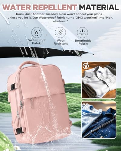 Vacuum Seal Travel Backpack with Air Pump Compression Waterproof Vacpack Carry On Backpack for Travel Daypack Women Men with Vacuum System Airlines Approved Vacpack Laptop Space Saver Bags Pink - color: B14-pink(with Air Pump)