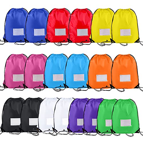 CODOBON 20 Pack Drawstring Bags,Bulk Draw String Backpack, DIY Gym Sports Cinch Bag Sackpack for Women Men - color: 10 Colors