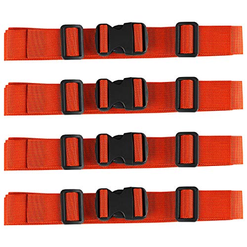 MAGARROW 65" 1.5" Utility Straps with Buckle Adjustable, 4-Pack (Orange (4-PCS)) - color: ORANGE, size: 1.5 in x 5.4 ft