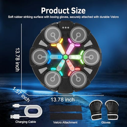Music Boxing Machine, Wall Mounted Punching Bag with Bluetooth, Boxing Training Workout Equipment with Gloves, Ideal Gift for Kids and Adults, Home, Office and Gym - color: Colorful