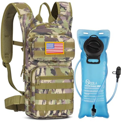 NOOLA Hydration Backpack with 3L TPU Water Bladder, Tactical Molle Water Backpack for Men Women, Hydration Pack for Hiking, Biking, Running and Climbing - color: Auriclash