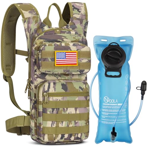 NOOLA Hydration Backpack with 3L TPU Water Bladder, Tactical Molle Water Backpack for Men Women, Hydration Pack for Hiking, Biking, Running and Climbing - color: Auriclash