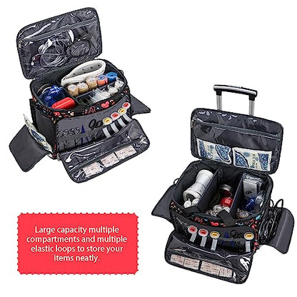Medical Bag Rolling Roller Bag Trolley Duffel Nurses EMT CNA RN Empty for First Aid Responder Home Health Care Nursing Student Roll Duffle Bag Carry on Wheels Wheeled Work Physicians Doctor - color: Nurse