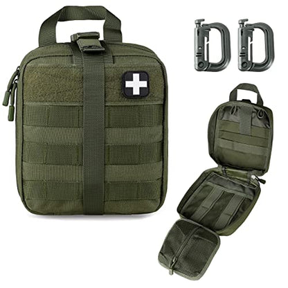 LIVANS 1000D First Aid Bag Empty Medical Ifak Pouch Molle EMT Pouches Rip-Away Tactical Military Trauma Emergency Medic Bag - color: Army Green(7.1"l X 3.5"w X 8"h)