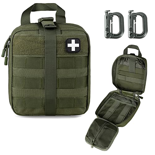 LIVANS 1000D First Aid Bag Empty Medical Ifak Pouch Molle EMT Pouches Rip-Away Tactical Military Trauma Emergency Medic Bag - color: Army Green(7.1"l X 3.5"w X 8"h)